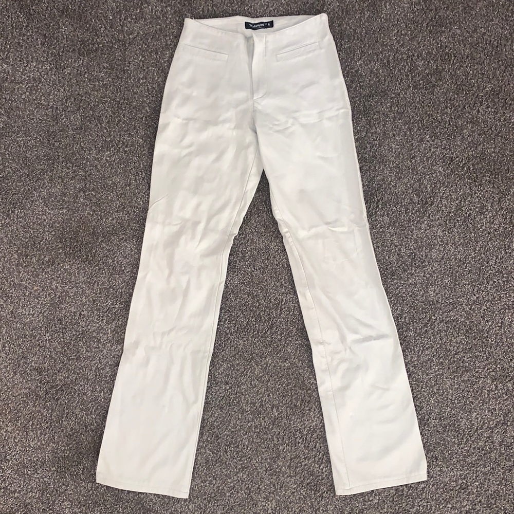 Vintage Tark’1 Cream Colored Vegan Leather Pants
